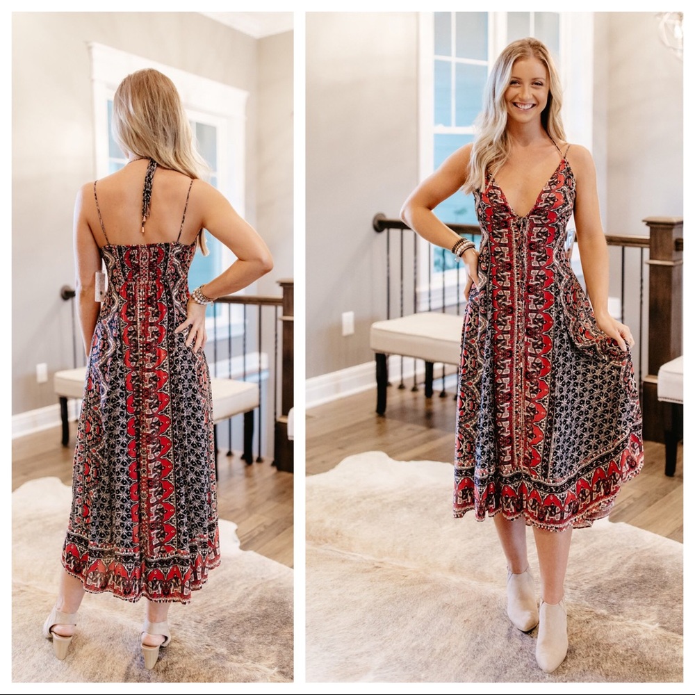 FREE PEOPLE BOHO MAXI MIDI TANK SLIP DRESS A2C - Picture 13 of 16